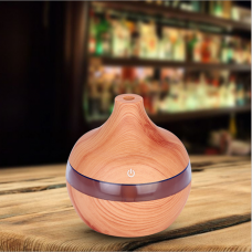 300ml Wood Grian USB Spa Room Diffuser, Air Freshener, Humidifier with 7-Color LED Lights