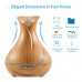400ml Wood Grain Aromatherapy Essential Oil Diffuser, Ultrasonic Cool Mist Humidifier with 4 Timer Settings for Office, Room, Spa