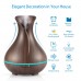 400ml Dark Wood Grain Aromatherapy Essential Oil Diffuser, Ultrasonic Cool Mist Humidifier with 4 Timer Settings for Office, Room, Spa