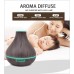 300ml Dark Wood Grain Ultrasonic Oil Diffuser with Waterless Auto Shut-off, Adjustable Mist Mode, 7 Color Changing LED Lights