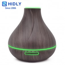 300ml Dark Wood Grain Ultrasonic Oil Diffuser with Waterless Auto Shut-off, Adjustable Mist Mode, 7 Color Changing LED Lights