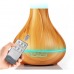 Remote Control 400ml Wood Grain Ultrasonic Oil Diffuser Humidifier with 7 Color Changing LED Lights