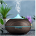 Hidly Wholesale 300ml Dark Wood Graid Ultrasonic Essential Oil Diffuser with Soothing Color LED for Office/ Home/ Yoga 