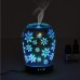 3D Glass 100ml Ultrasonic Cool Mist Aroma Diffuser with Amazing Night Lights for Home, Office, Hotel, Yoga, Spa