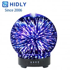 3D Glass 100ml Ultrasonic Cool Mist Aroma Diffuser with Amazing Night Light Guarantee You High-quality Sleep 