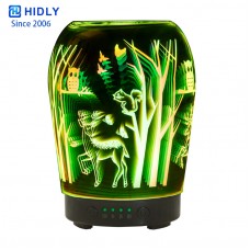 Glass 100ml Ultrasonic Cool Mist Aroma Diffuser with Amazing 3D Visual Effect for Humidification and Purification
