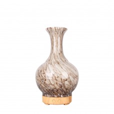 100ml New Marble Glass Vase Essential Oil Diffuser with Colorful LED Lights, Cool Mist Humidifier 