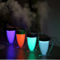 Mini Portable Cool Mist Humidifier, Moonlight Cup 110ml USB Aroma Diffuser with Creative Night Light for Home Car Office
