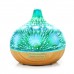 Beautiful Fireworks Design 3D Glass Essential Oil Diffuser Humidifier with Wood Grain Base Symbolic Gift for Birthday
