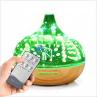 Latest 3D Glass Essential Oil Diffuser Ultrasonic Aromatherapy Diffuser Air Humidifier with Romote Control