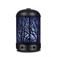 Metal Forest Pattern Aromatherapy Essential Oil Diffuser 100ml Cool Mist Ultrasonic Scent Air Humidifier with 7 Color Leds