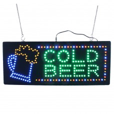 LED Cold Beer Open Sign for Bub Pub Club Shop Store Business 27 x 15 inches