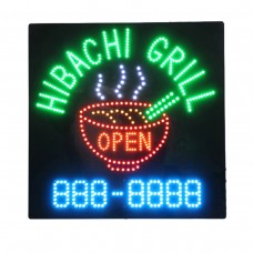 30x30 Inches LED Sign, High Quality LED Open Sign Advertising Display Board for Hibachi Grill Shop Hot On Amazon