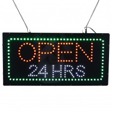 LED Open 24 HRS Light Sign for Business Shop Store 24 x 12 inches