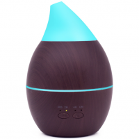 Dark Wood Grain Essential Oil Diffuser 300ml Ultrasonic Aroma Humidifier with 7 Color LED Light