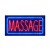 Red massage with blue border 