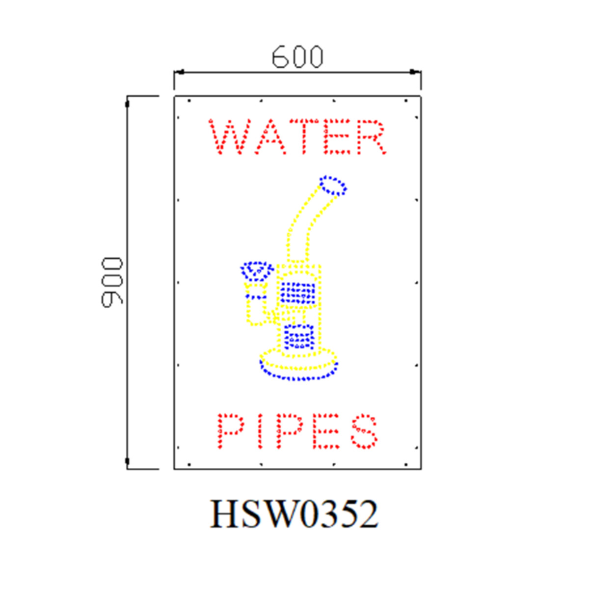 led water pipes sign