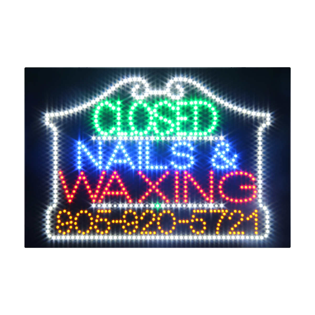 nails waxing open sign