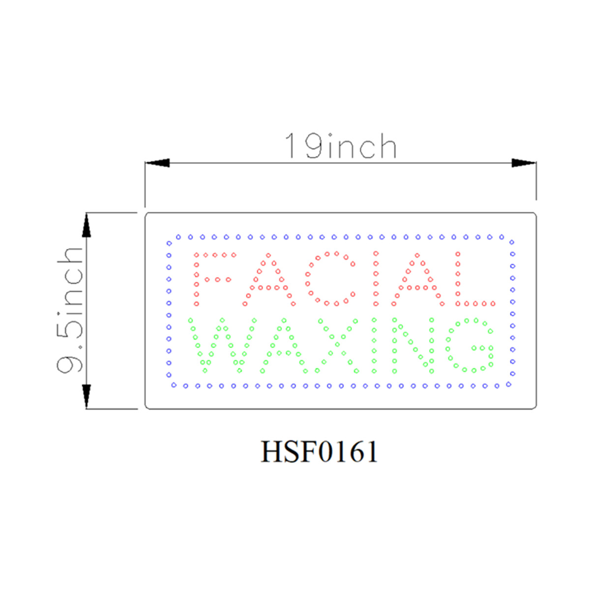 facial waxing led sign