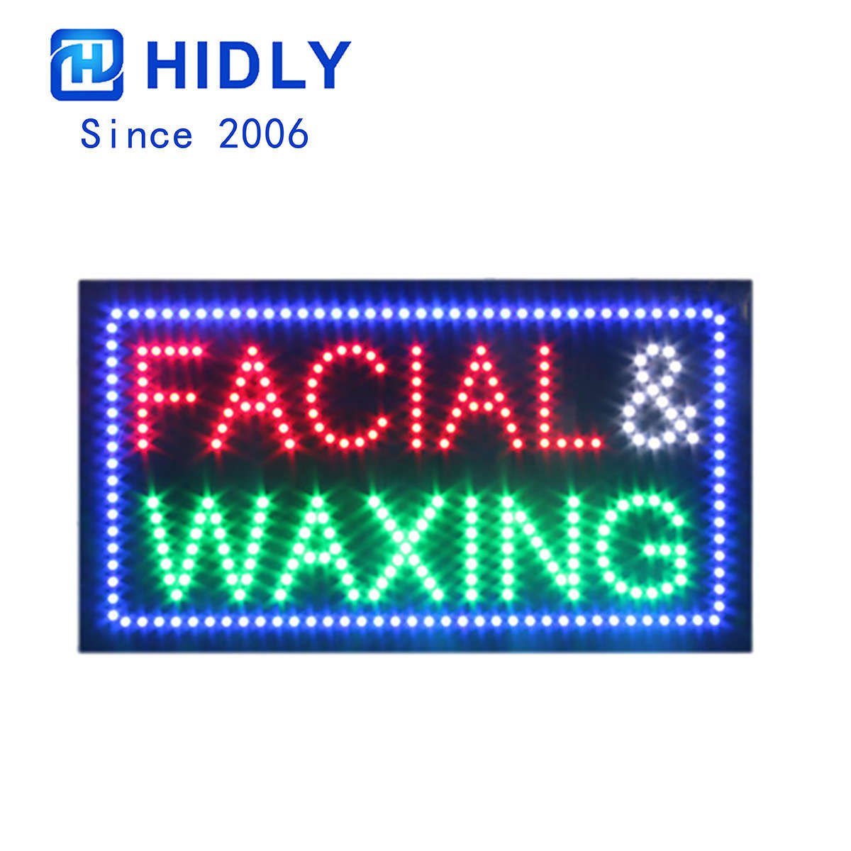 facial waxing led sign