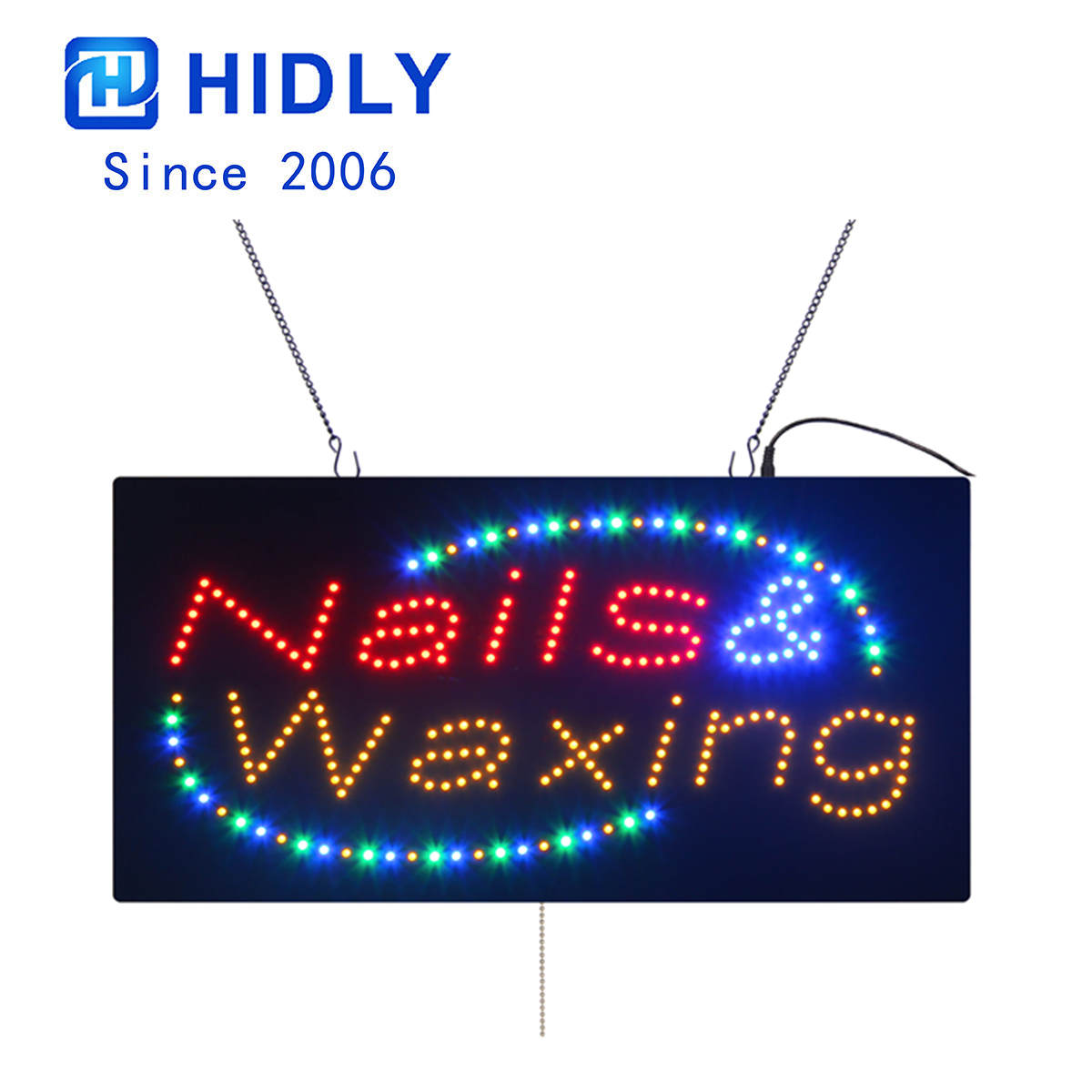 led nails waxing sign