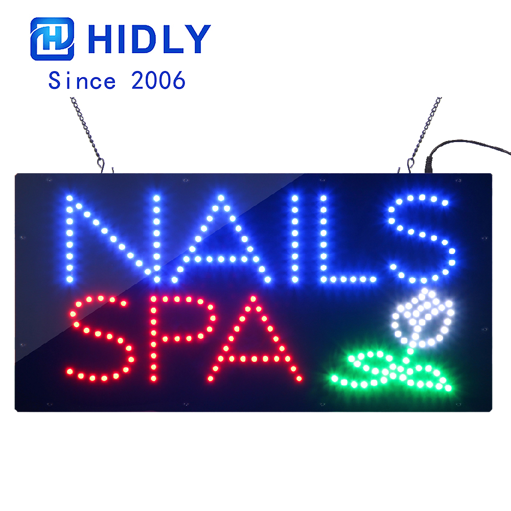 nails spa window led sign