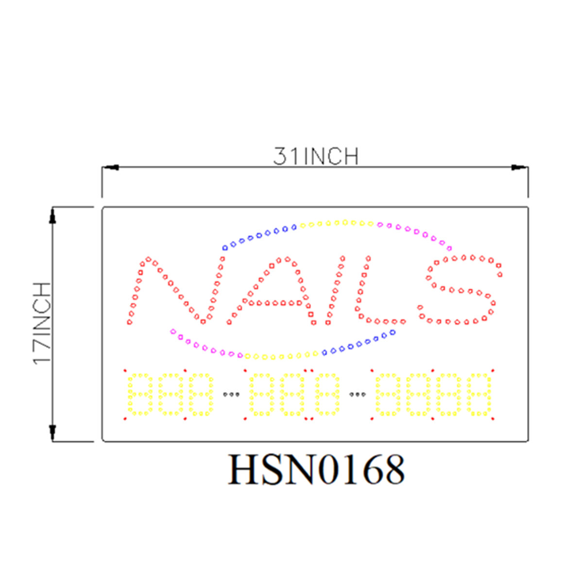 nails customized led sign