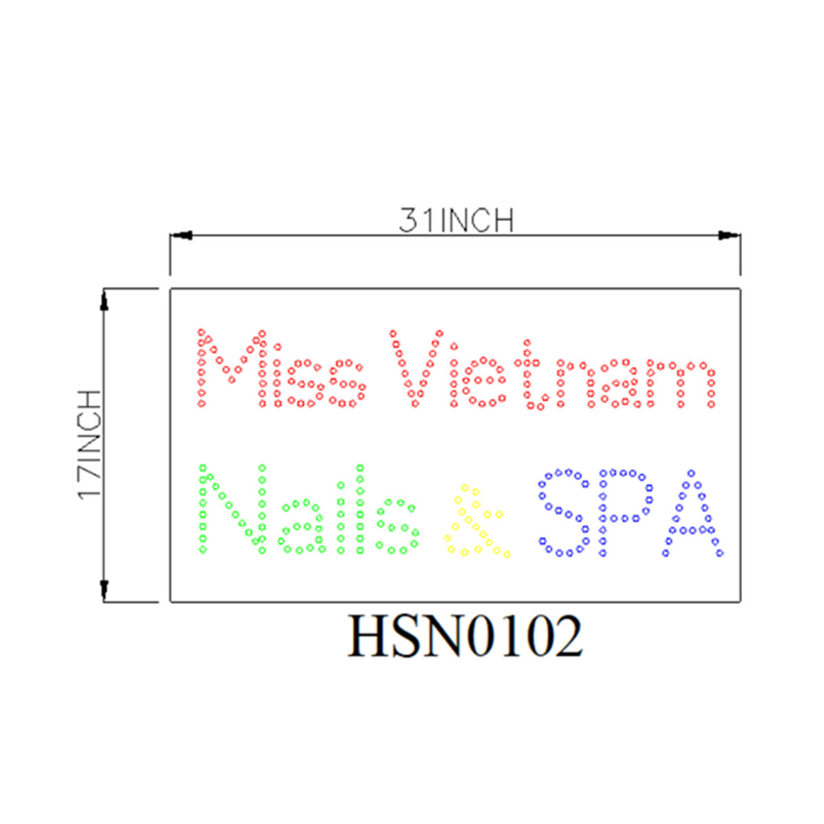 Miss Vietnam Nails SPA Sign