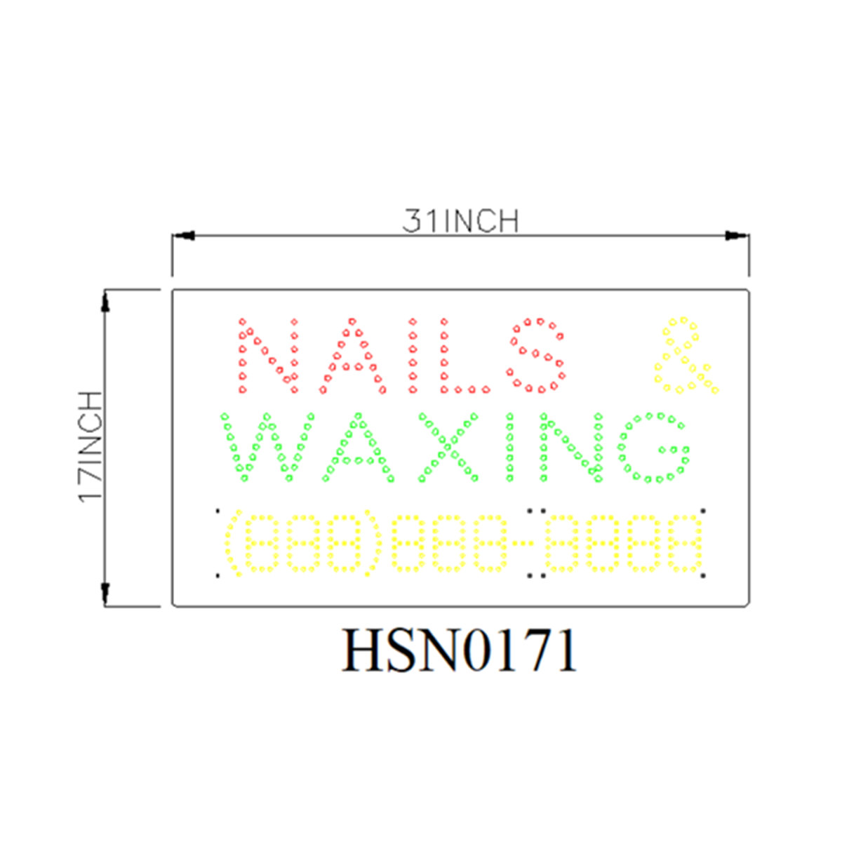 nails waxing large sign