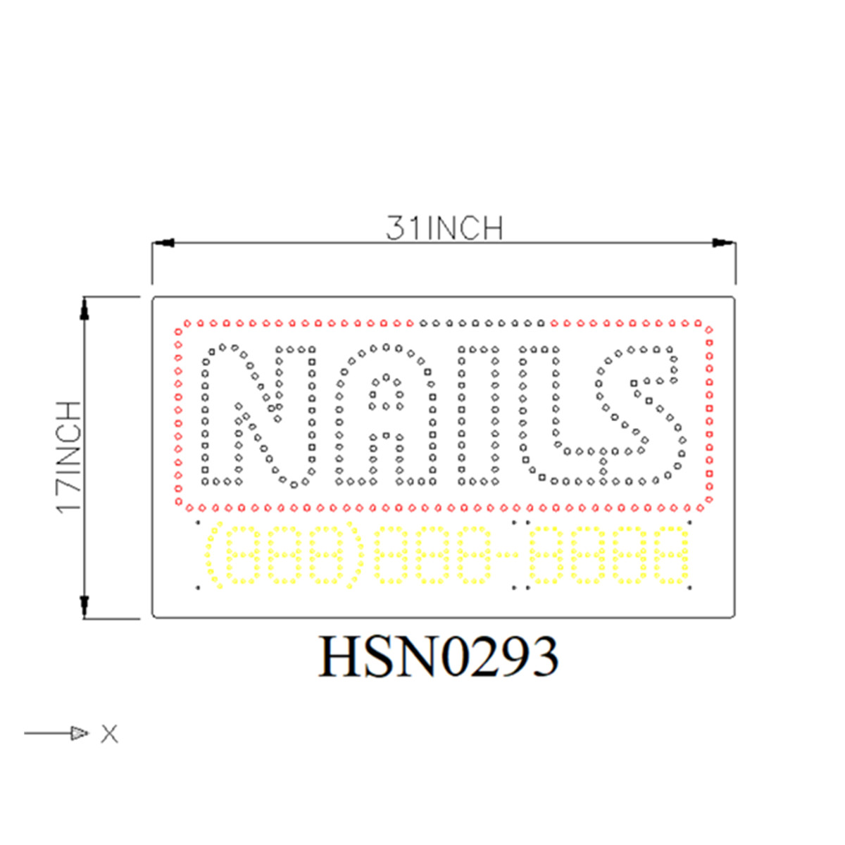 nails customized led sign