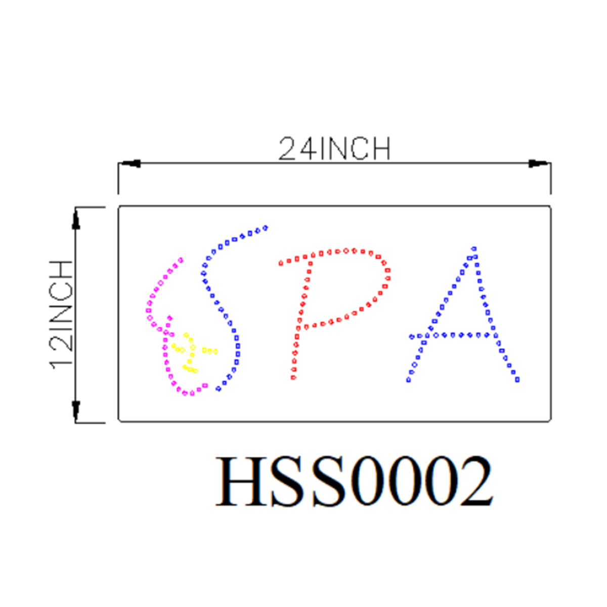 spa led dot sign