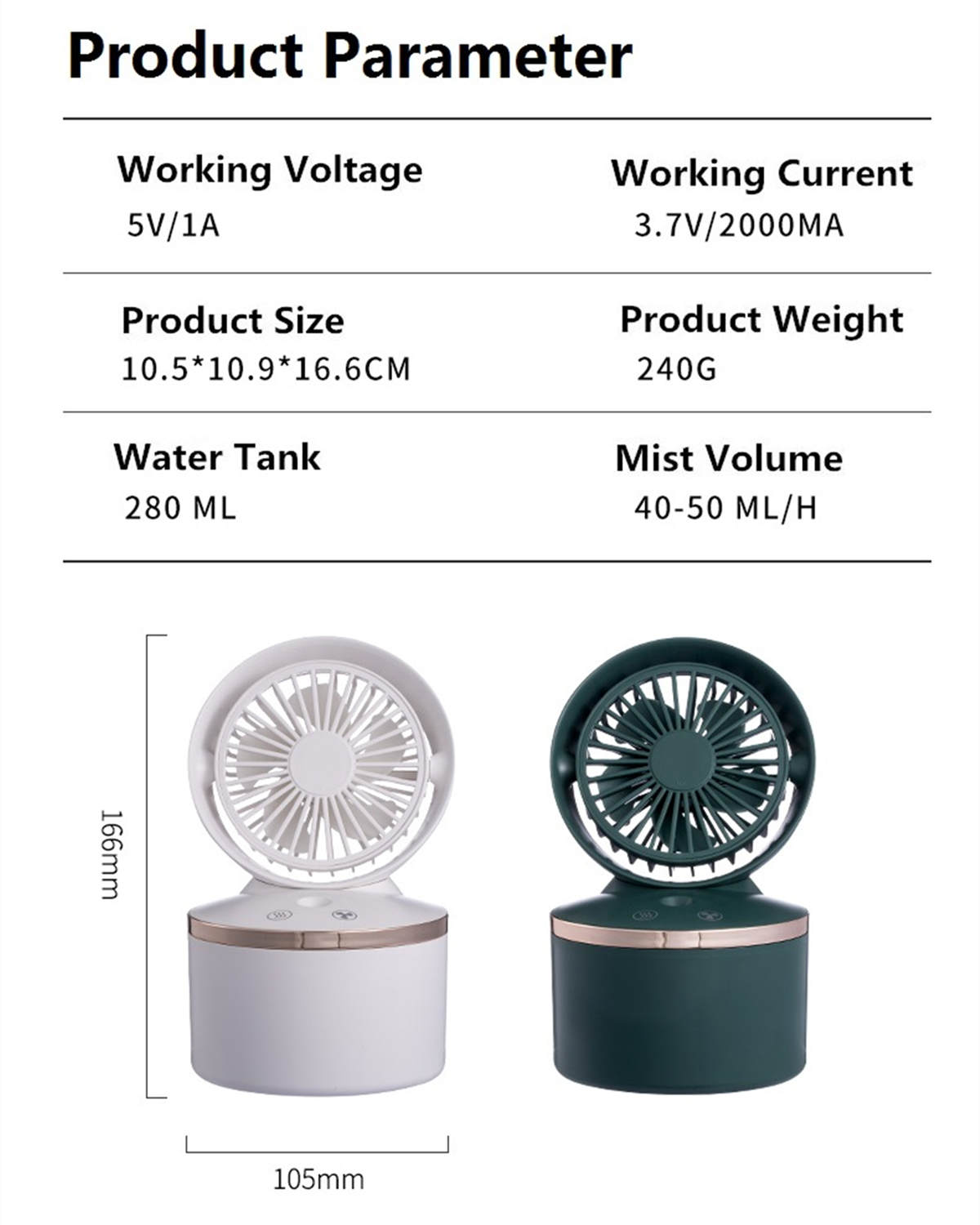 table humidifier mini fan